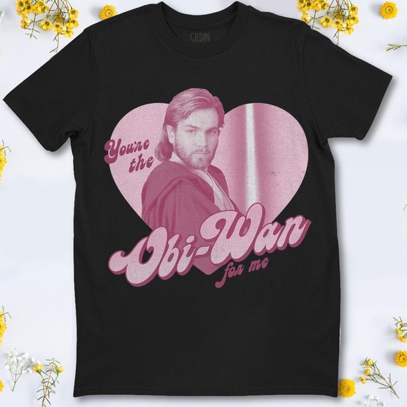 Star Wars Valentines Obi-Wan For Me Heart Portrait T-Shirt Unisex T-Shirt - Picture 1 of 2